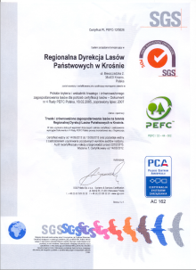 Certyfikat PEFC w Regionalnej Dyrekcji Lasów Państwowych w Krośnie ma już 10 lat
